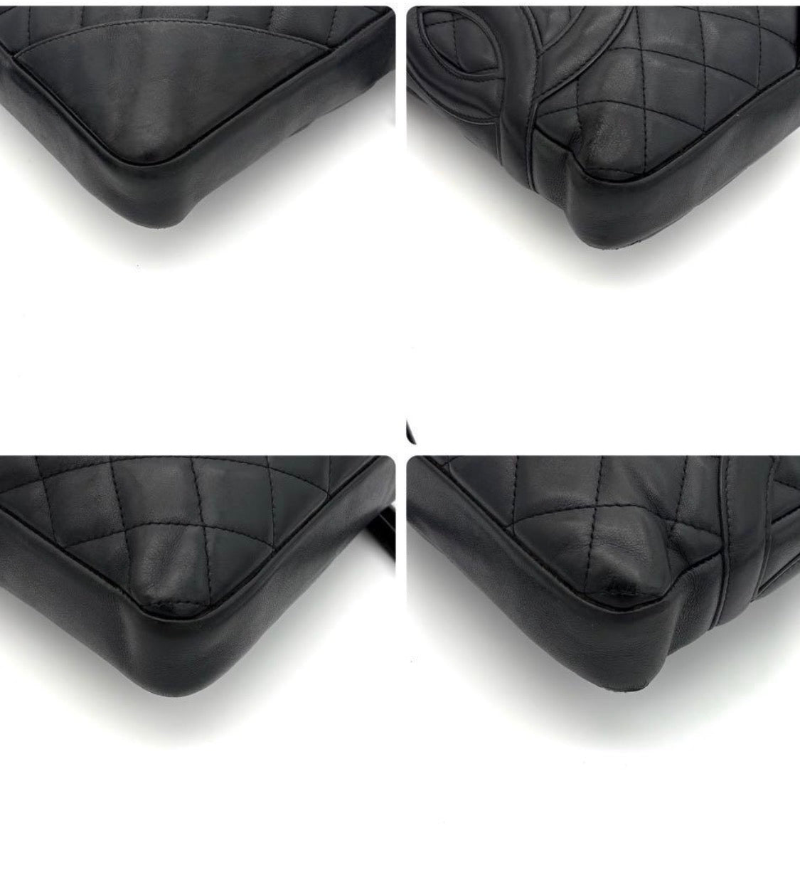 ChANEL alfskin Quilted Medium Cambon Messenger Black Bag