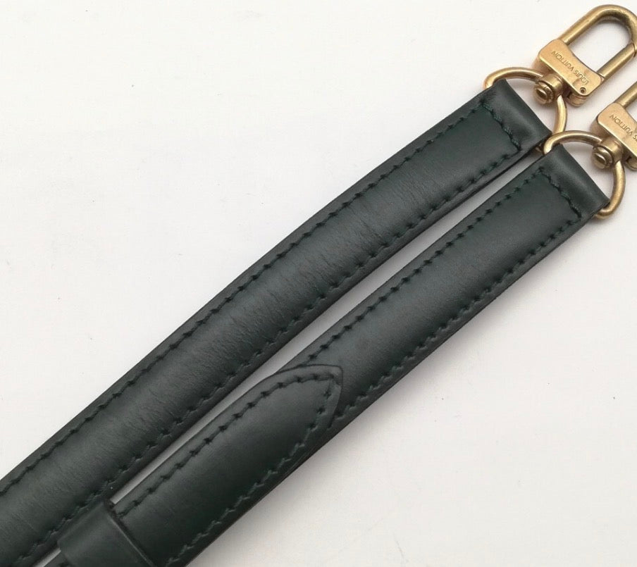 LOUIS VUITTON Shoulder Strap, Leather, Green, Gold Hardware, Bag Strap, Louis Vuitton