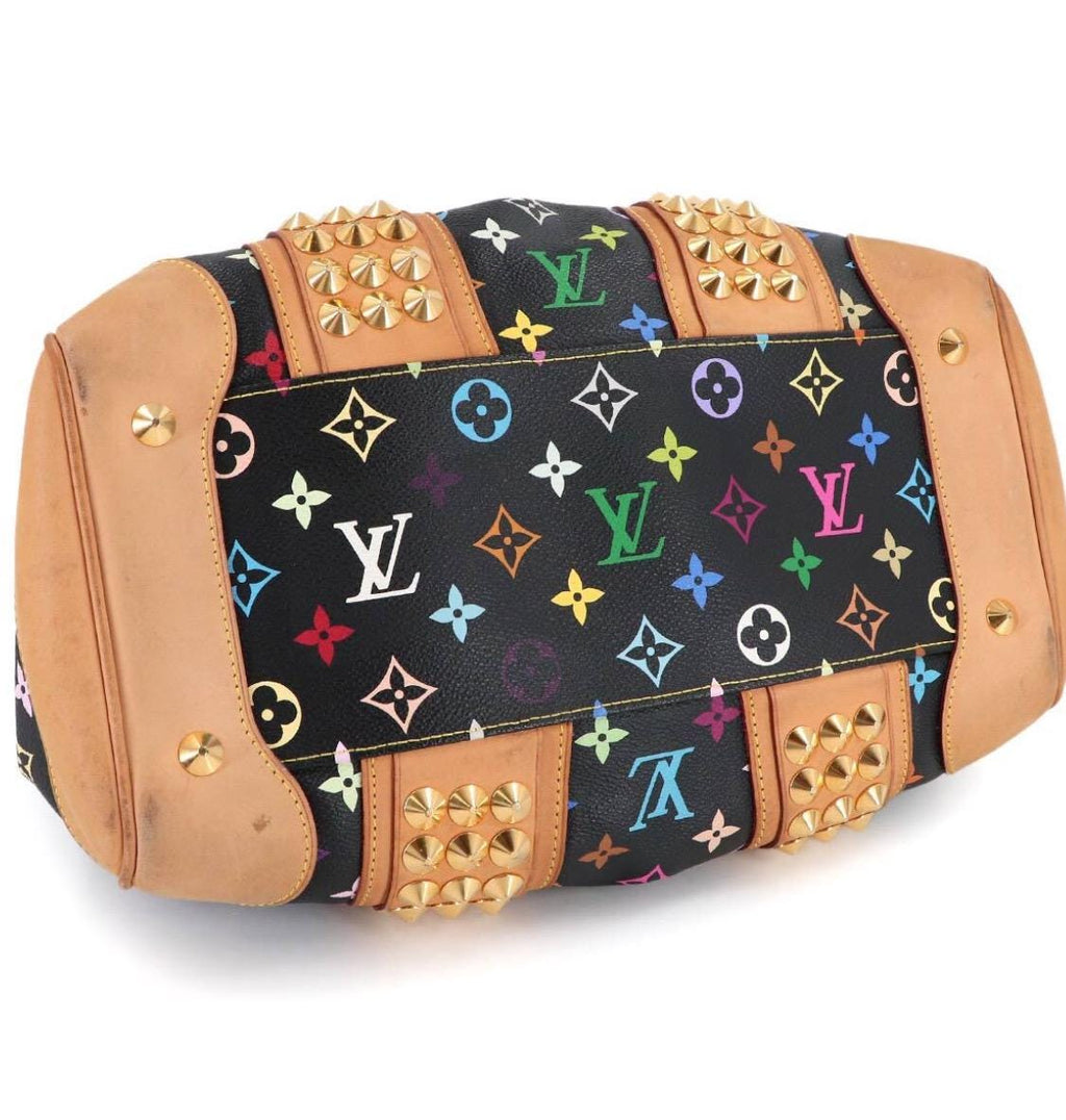 Authentic LOUIS VUITTON Monogram Multicolor Courtney MM Black