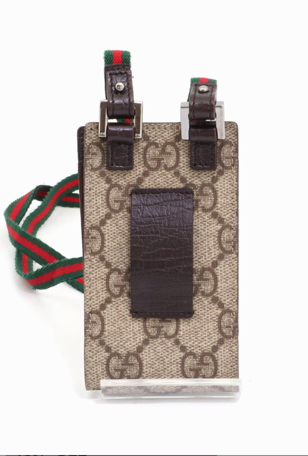 Authentic Gucci GG Supreme phone holder or card holder W/Box