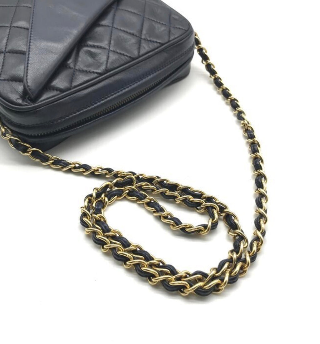 CHANEL Coco Mark Matelassé Lambskin Fringe Chain Shoulder Bag