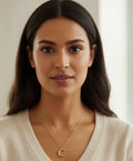 Authentic Christian Dior C Logo Gold Pendant Necklace