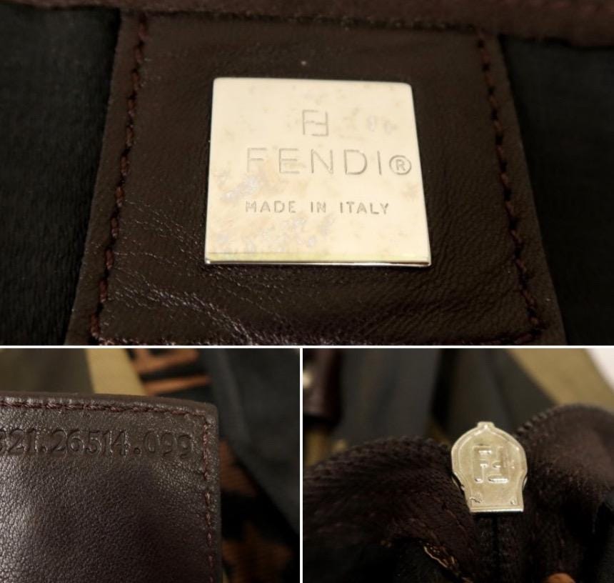 Authentic Vintage  FENDI  Roma 1925 Pequin striped canvas travel duffle bag