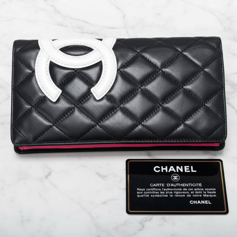 Authentic Chanel Classic Cambon Ligne Yen Wallet
