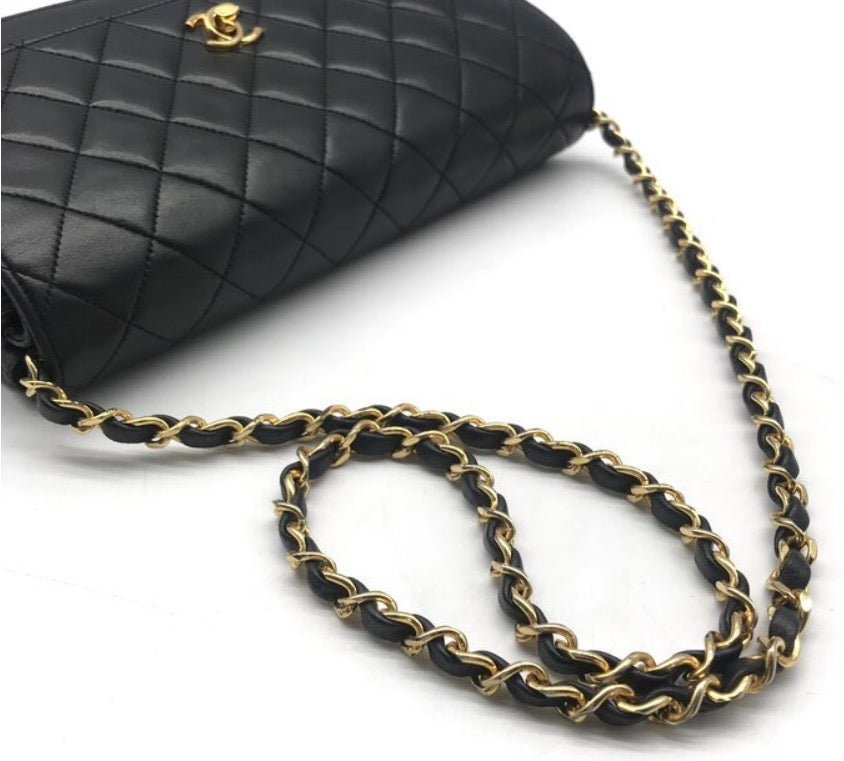 Chanel Lambskin Quilted Flap Bag Black