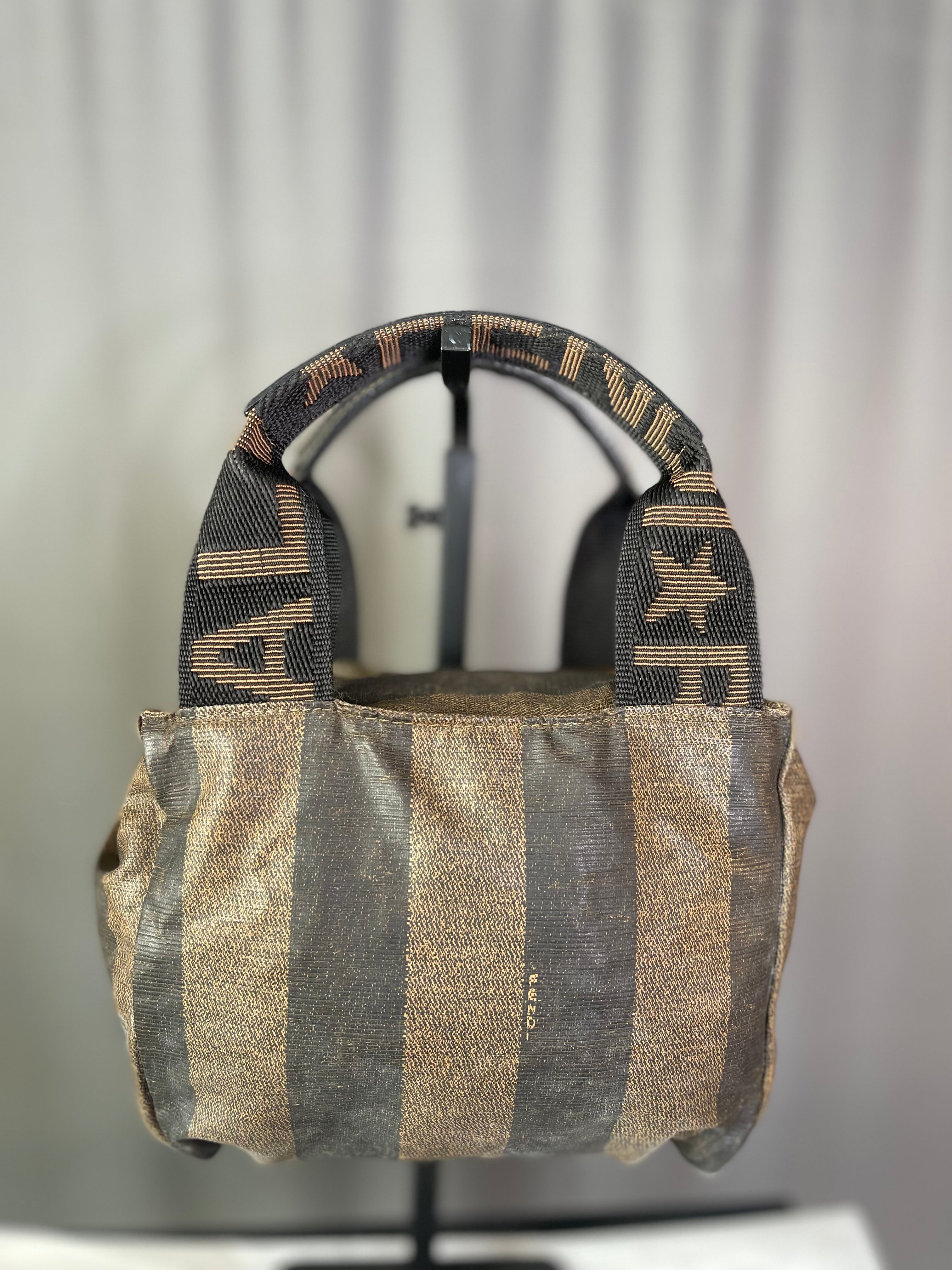 Fendi 1925 Pequin Mini Tote bag Vintage.