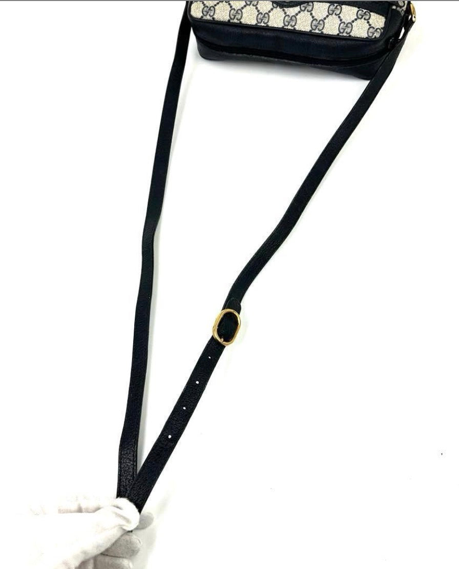 Gucci  GG Supreme Sherry Line Shoulder Bag Navy