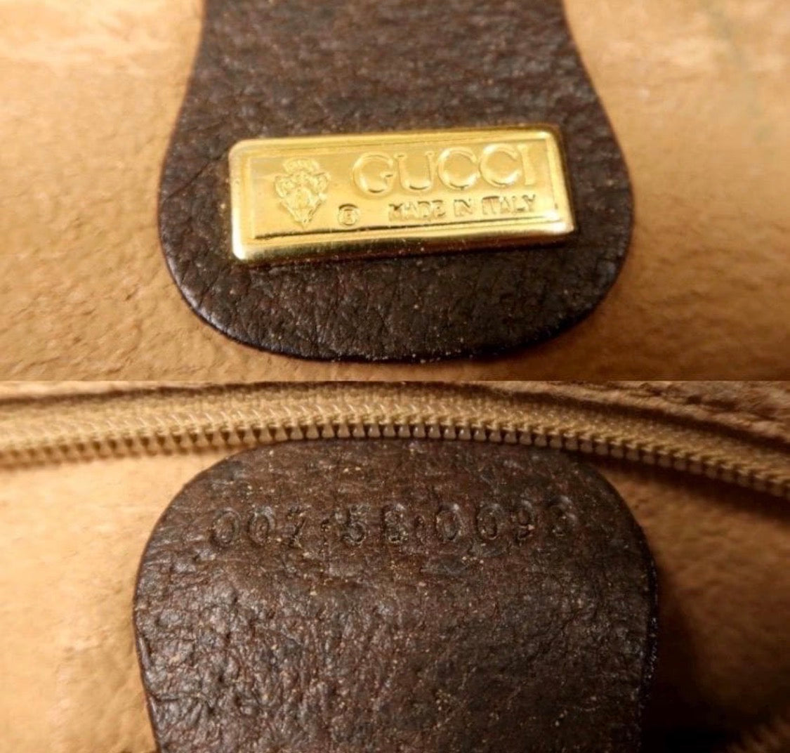 GUCCI Old Gucc GG supreme Calf Leather Shouldee Bag Vintage