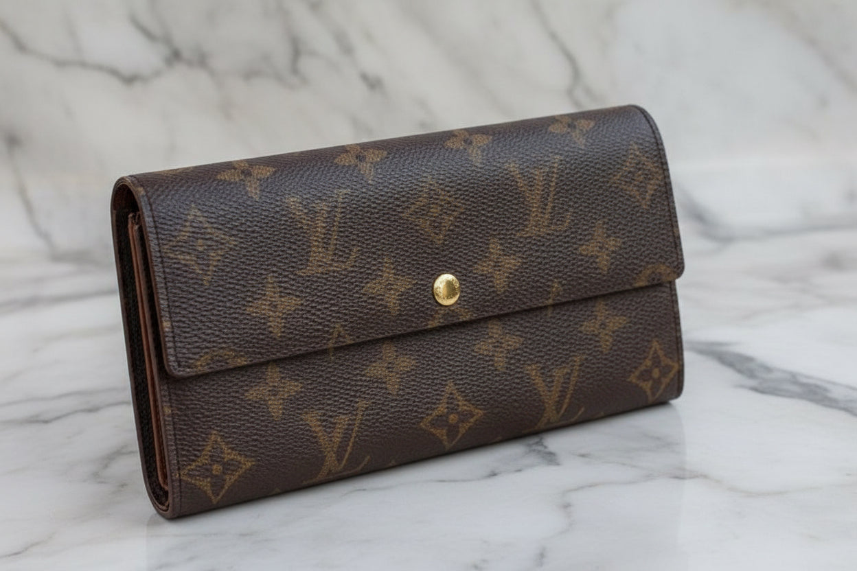 Authentic LOUIS VUITTON Monogram Portefeuille Sarah  Long Wallet Vintage Customizable options available