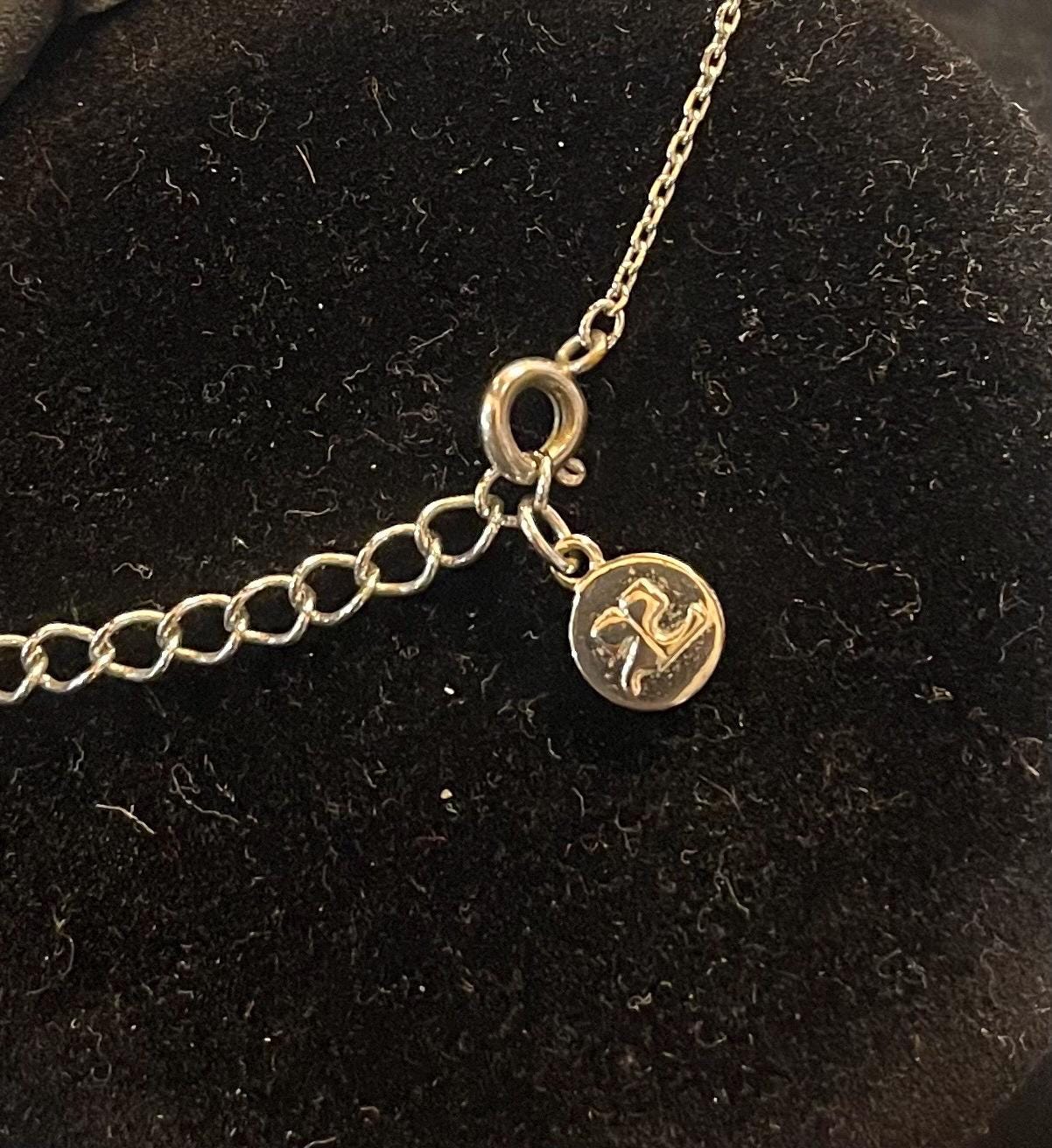 Authentic Silver Courreges Single Pink Stone Necklace Vintage