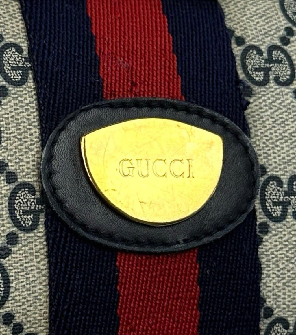 Gucci GG Supreme Sherry Line Shoulder Bag, Navy