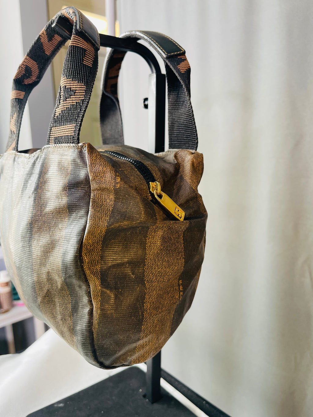 Fendi 1925 Pequin Mini Tote bag Vintage.