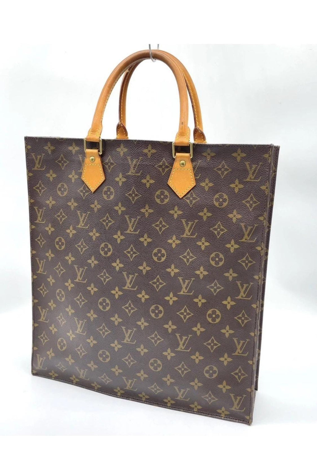 Authentic Louis Vuitton Monogram Sac Plat  Tote Bag W/Dustbag Vintage