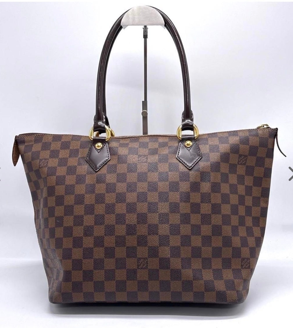 Authentic LOUIS VUITTON Damier Ebene Saleya PM Handbag