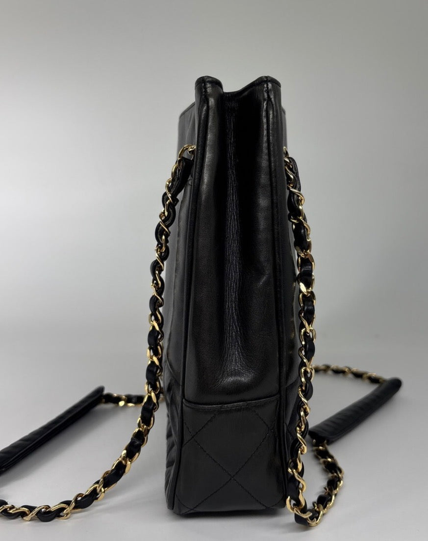 Chanel Lambskin Shoulder Tote Bag
