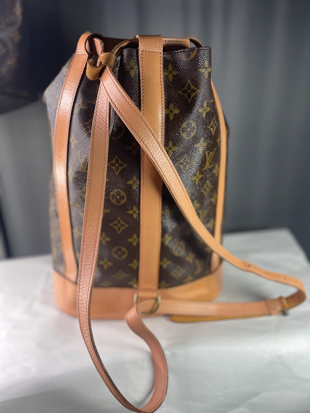 Authenic Louis Vuitton LV Shoulder Bag Randonnee PM Brown Monogram Vintage