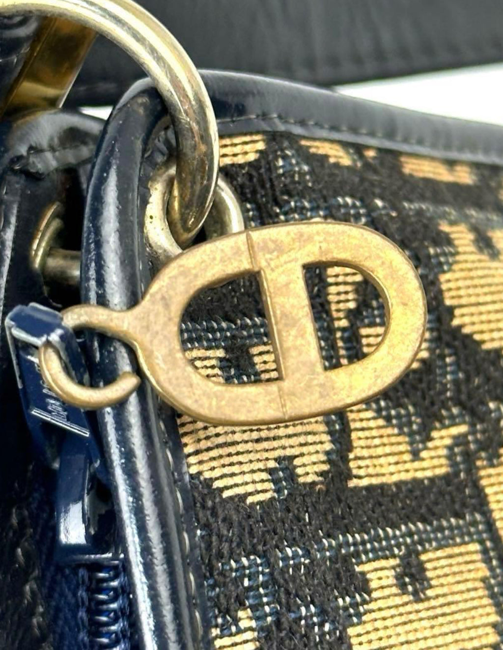 Christian Dior Trotter Navy Blue Shoulder Bag