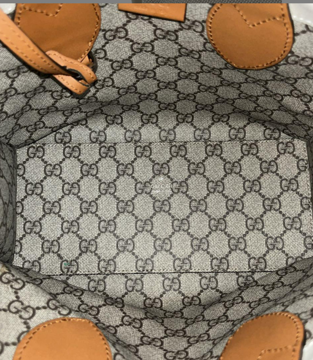 GUCCI Small Logo-Print Canvas Tote Bag