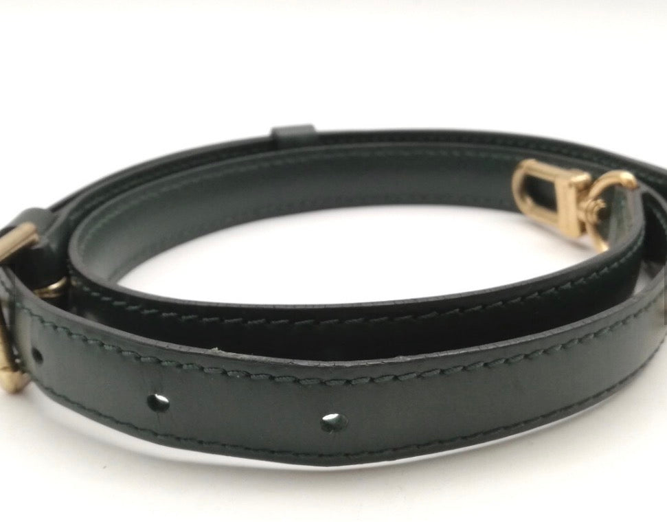 LOUIS VUITTON Shoulder Strap, Leather, Green, Gold Hardware, Bag Strap, Louis Vuitton