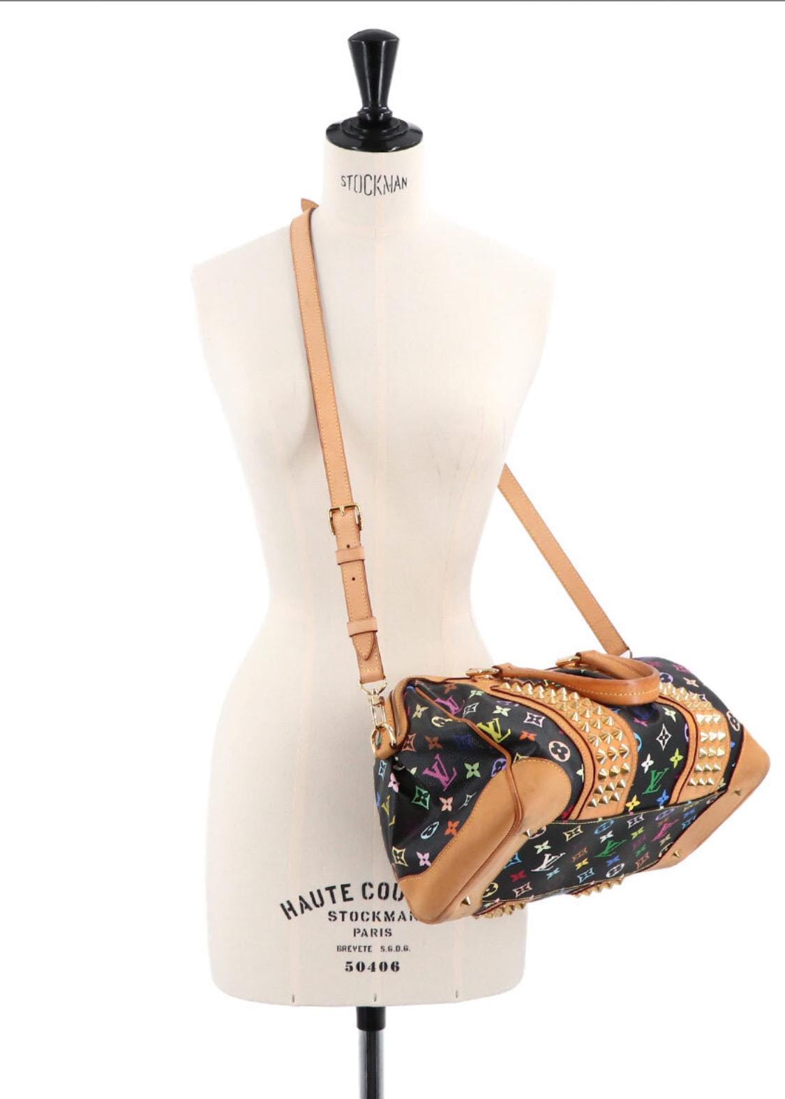 Authentic LOUIS VUITTON Monogram Multicolor Courtney MM Black