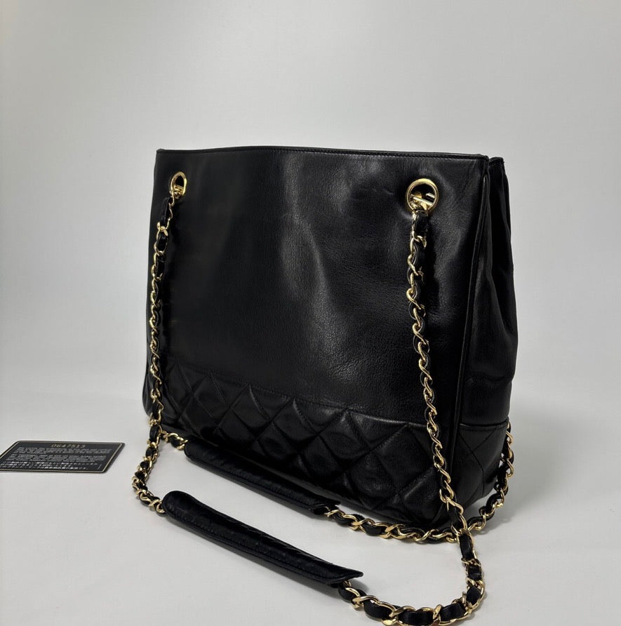 Chanel Lambskin Shoulder Tote Bag