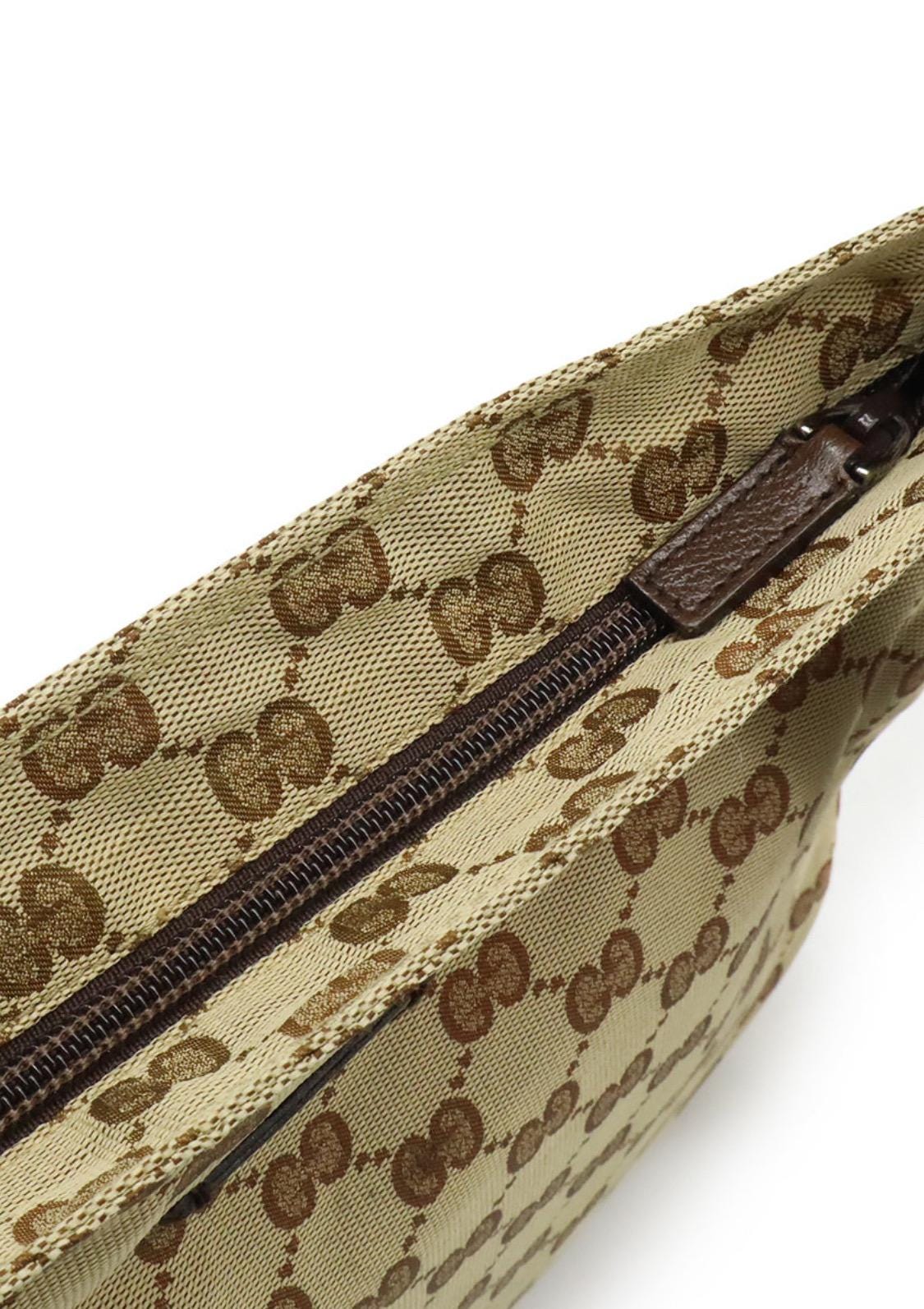Authentic Gucci  GG Nylon Canvas Shoulder Bag/ Messenger Bag