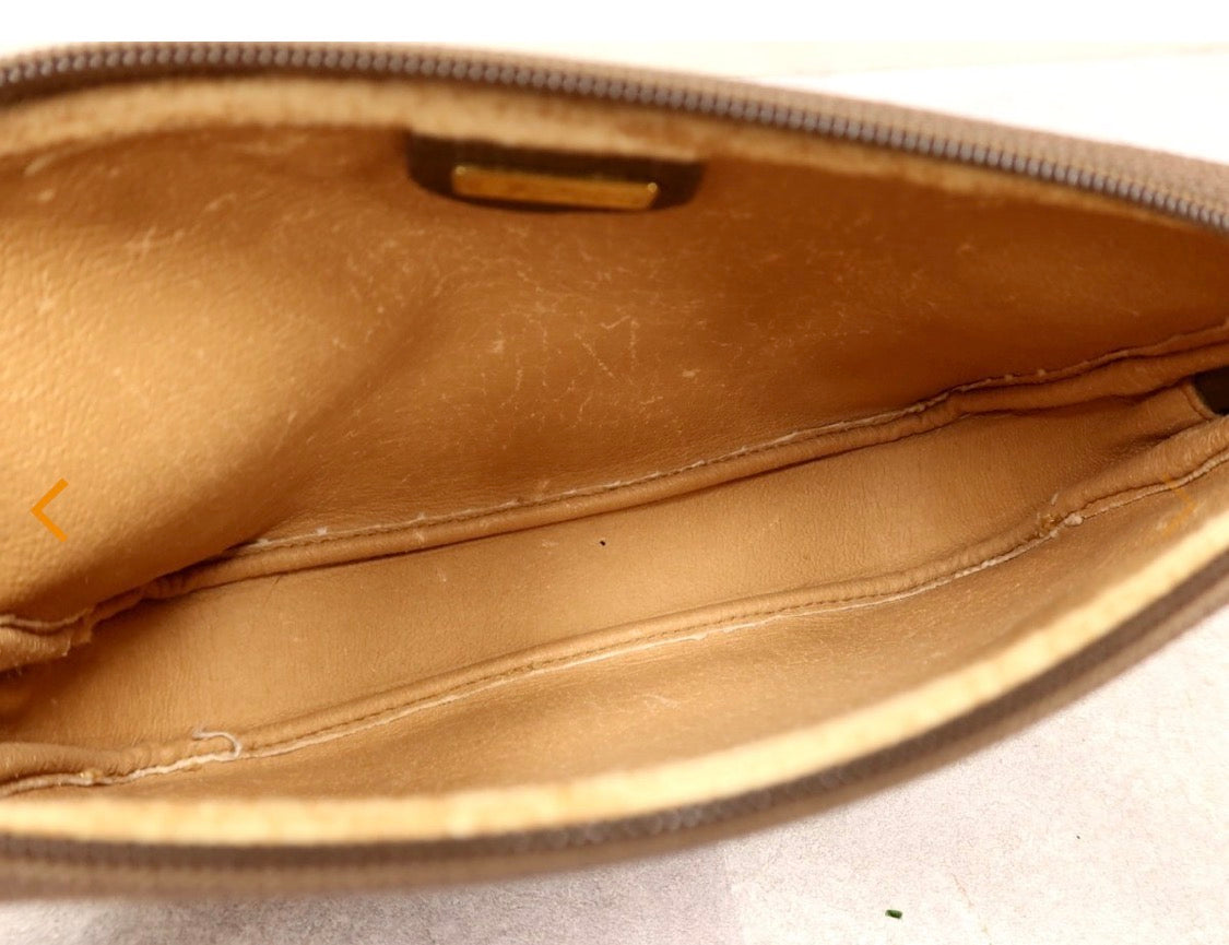 GUCCI Old Gucci GG  Supreme PVC Calf Leather Shoulder Bag Vintage Brown