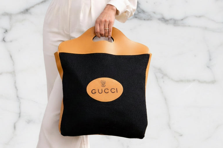 Authentic Gucci 70s Felt Tote Bag Vintage