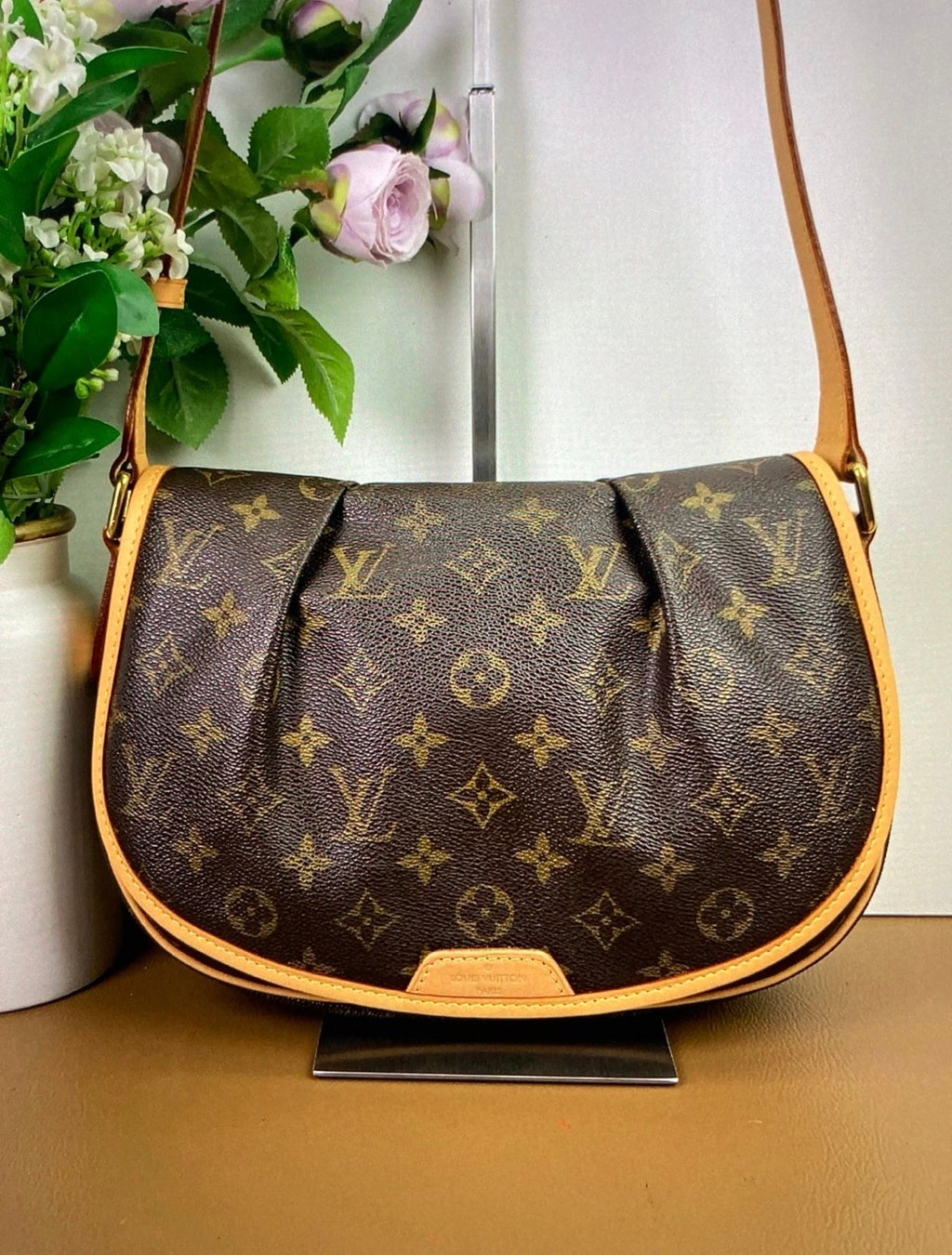 Louis Vuitton Menilmontant Monogram MM Brown Crossbody/ Shoulder bag