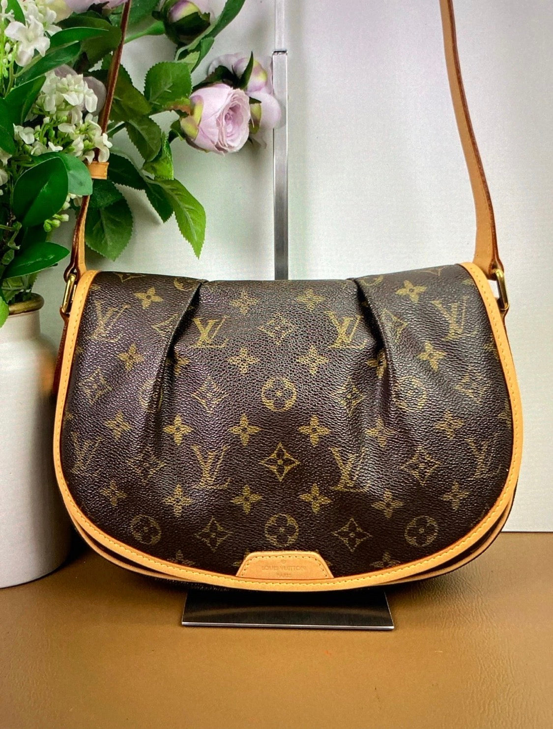 Louis Vuitton Menilmontant Monogram MM Brown Crossbody/ Shoulder bag