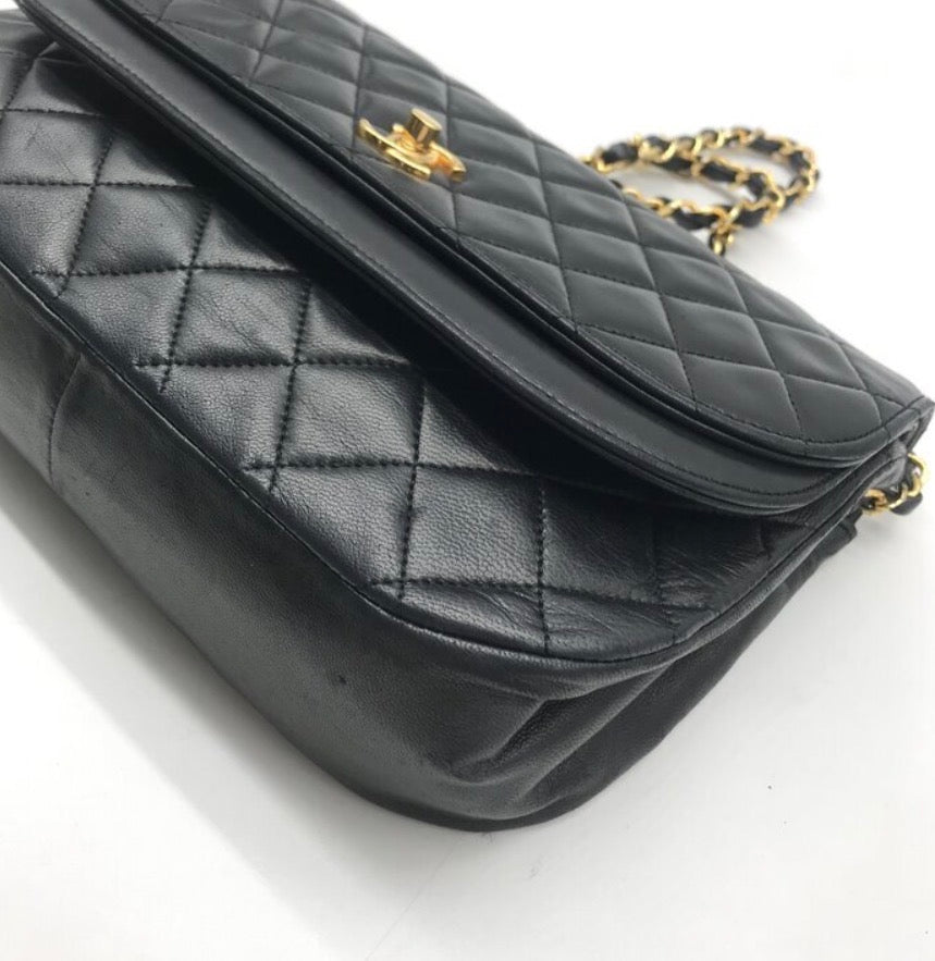 Chanel Lambskin Quilted Flap Bag Black