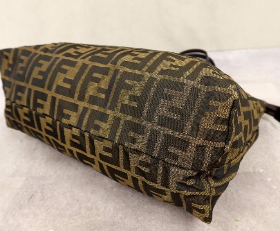 Authentic FENDI  FF Zucca 2 Handle Tote Bag