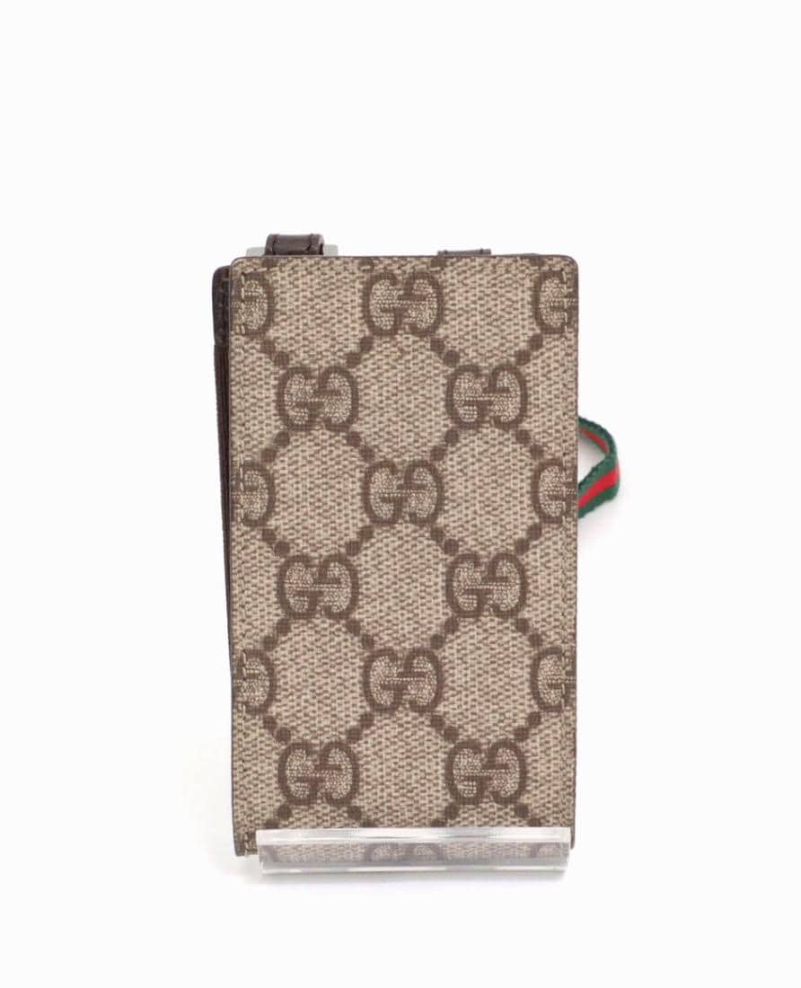 Authentic Gucci GG Supreme phone holder or card holder W/Box