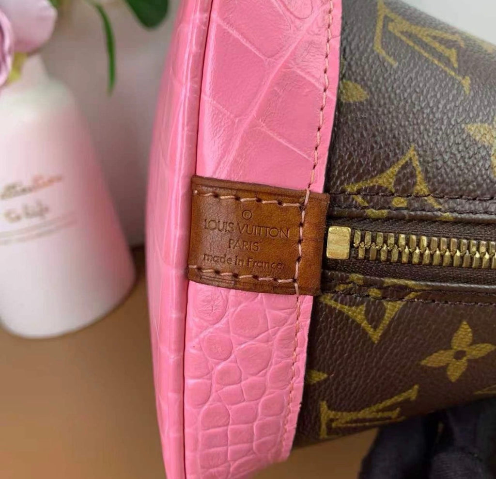 Louis Vuitton Alma MM Handbag  Customized