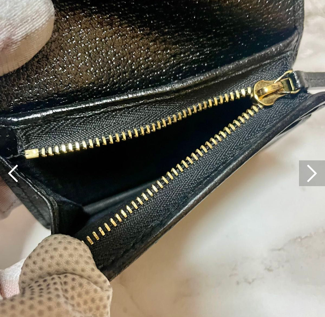 Gucci Calfskin Web Ophidia Card Case Black