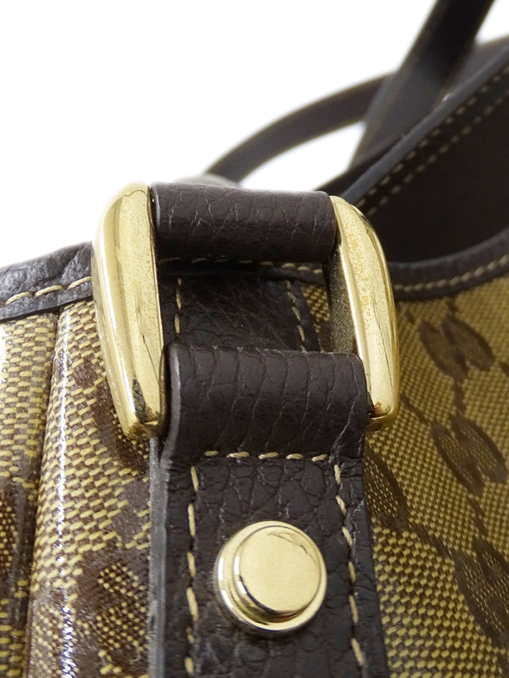 GUCCI Crystal Monogram Medium Abbey Shoulder Bag Dark Brown