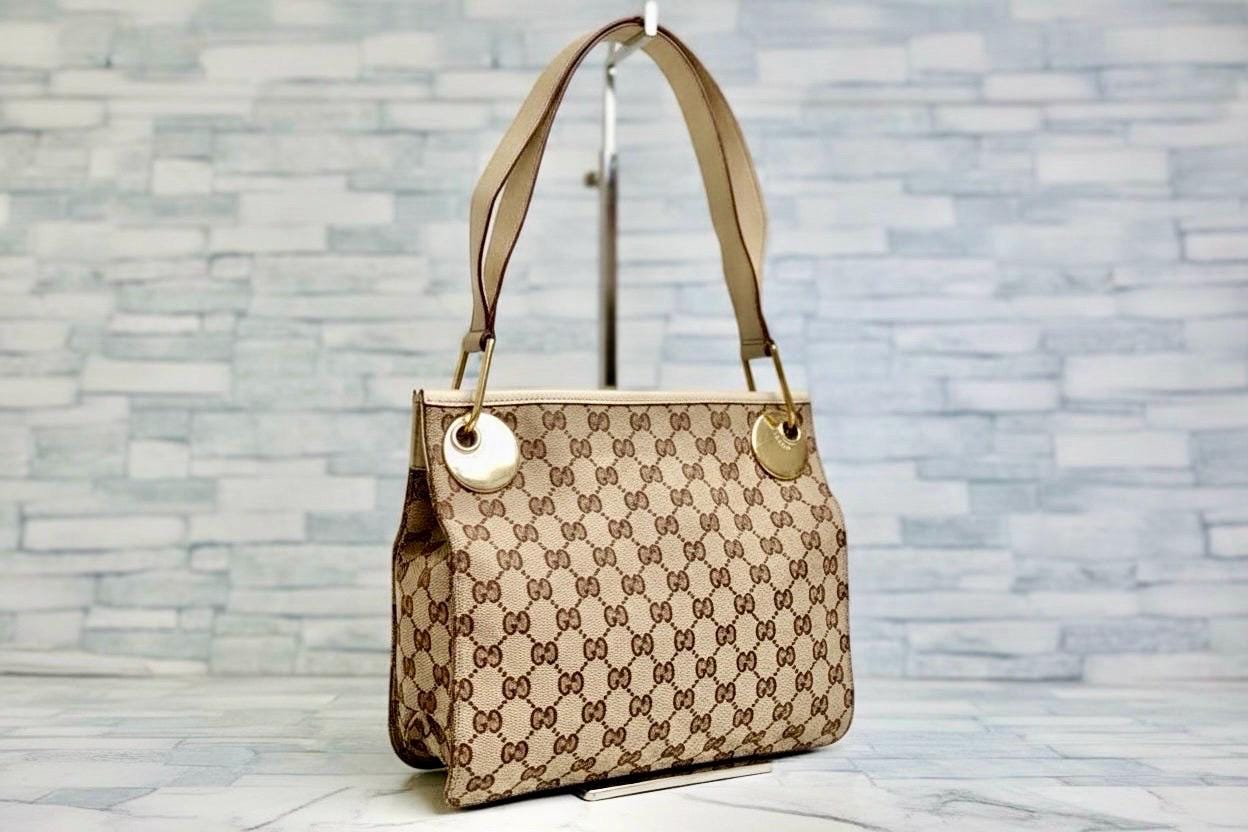 Authentic GUCCI Eclipse Messenger Bag GG Canvas Small Vintage