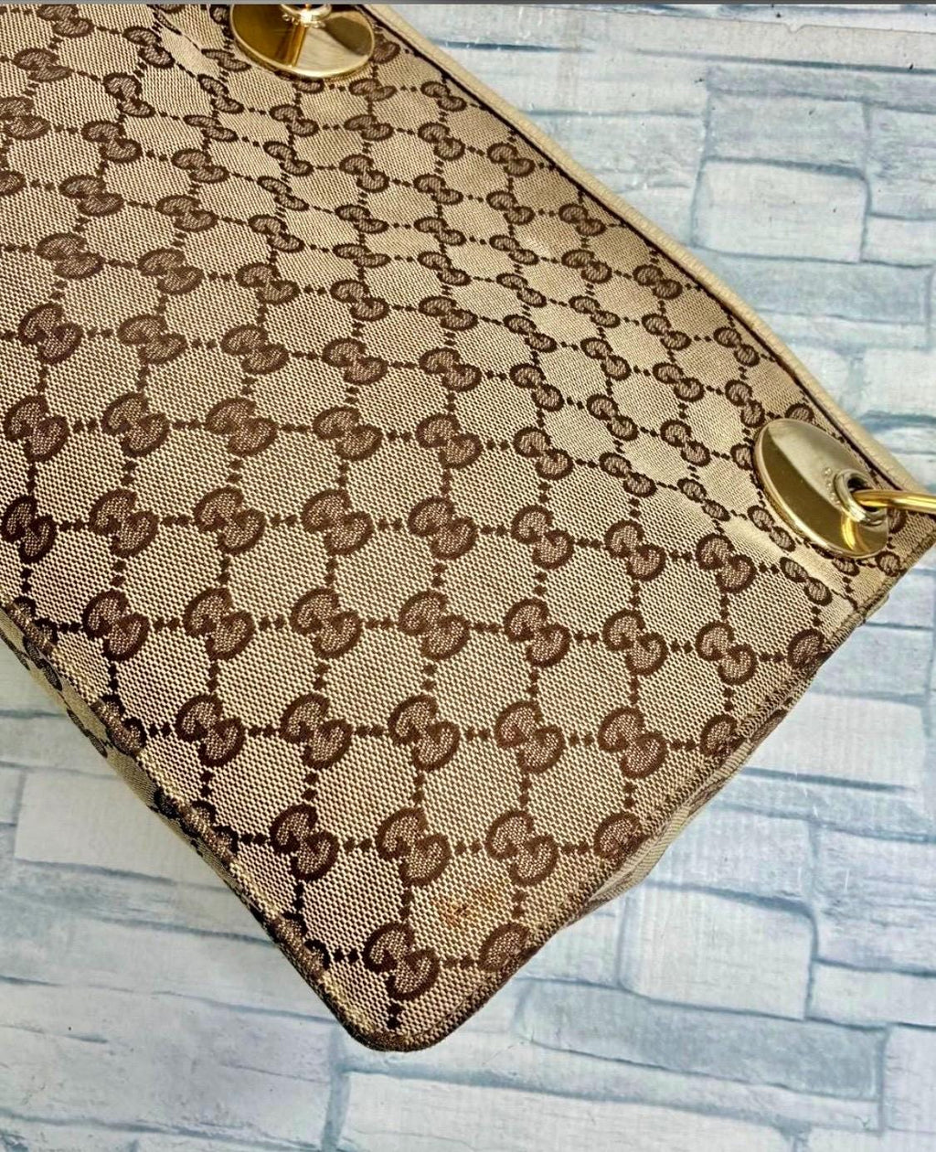 Authentic GUCCI Eclipse Messenger Bag GG Canvas Small Vintage