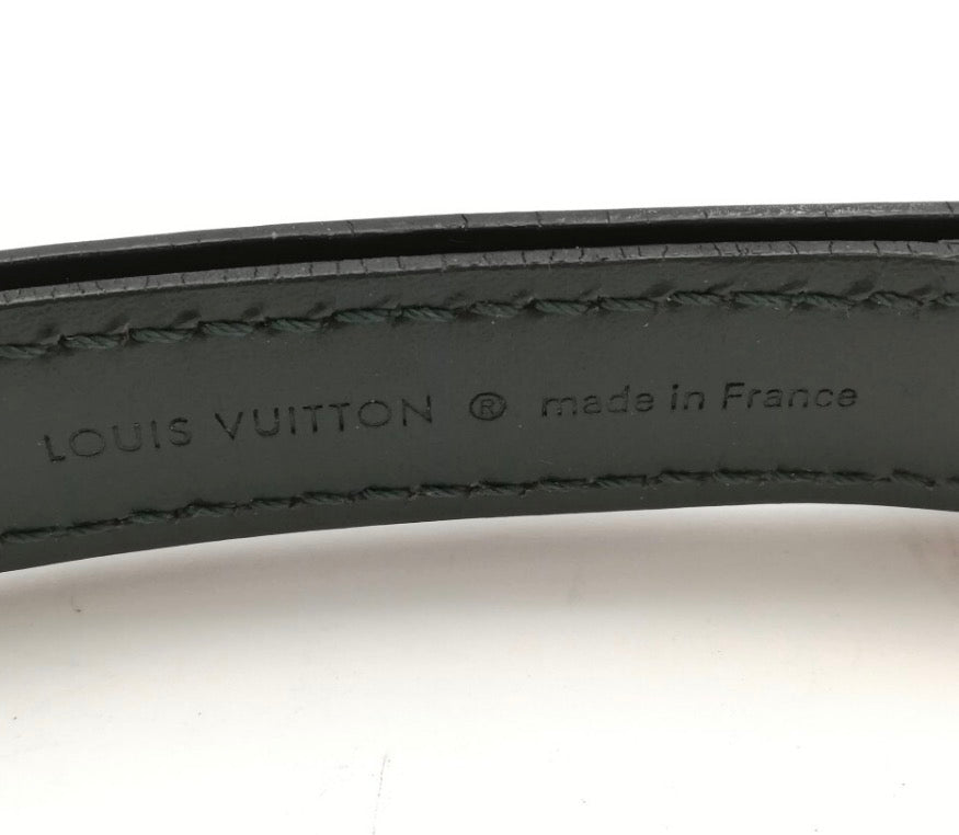 LOUIS VUITTON Shoulder Strap, Leather, Green, Gold Hardware, Bag Strap, Louis Vuitton