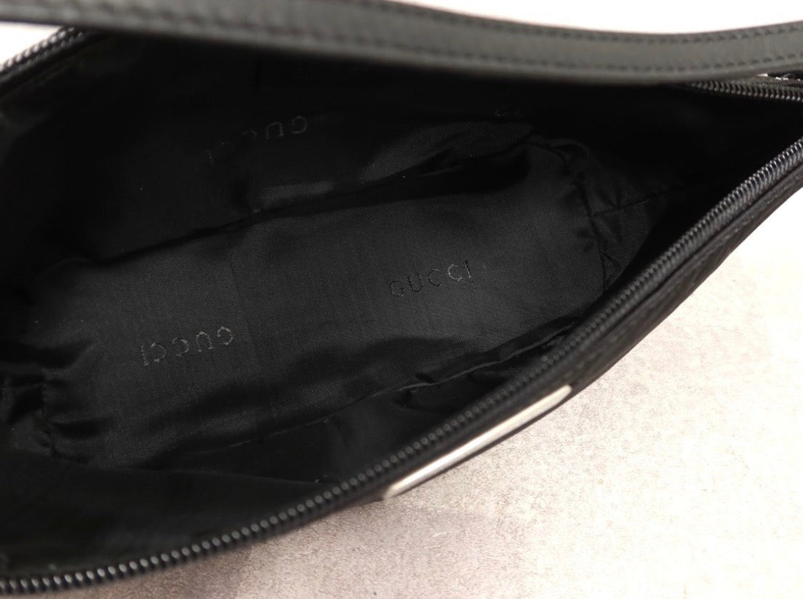 Gucci Black Nylon Boat Pochette Handbag