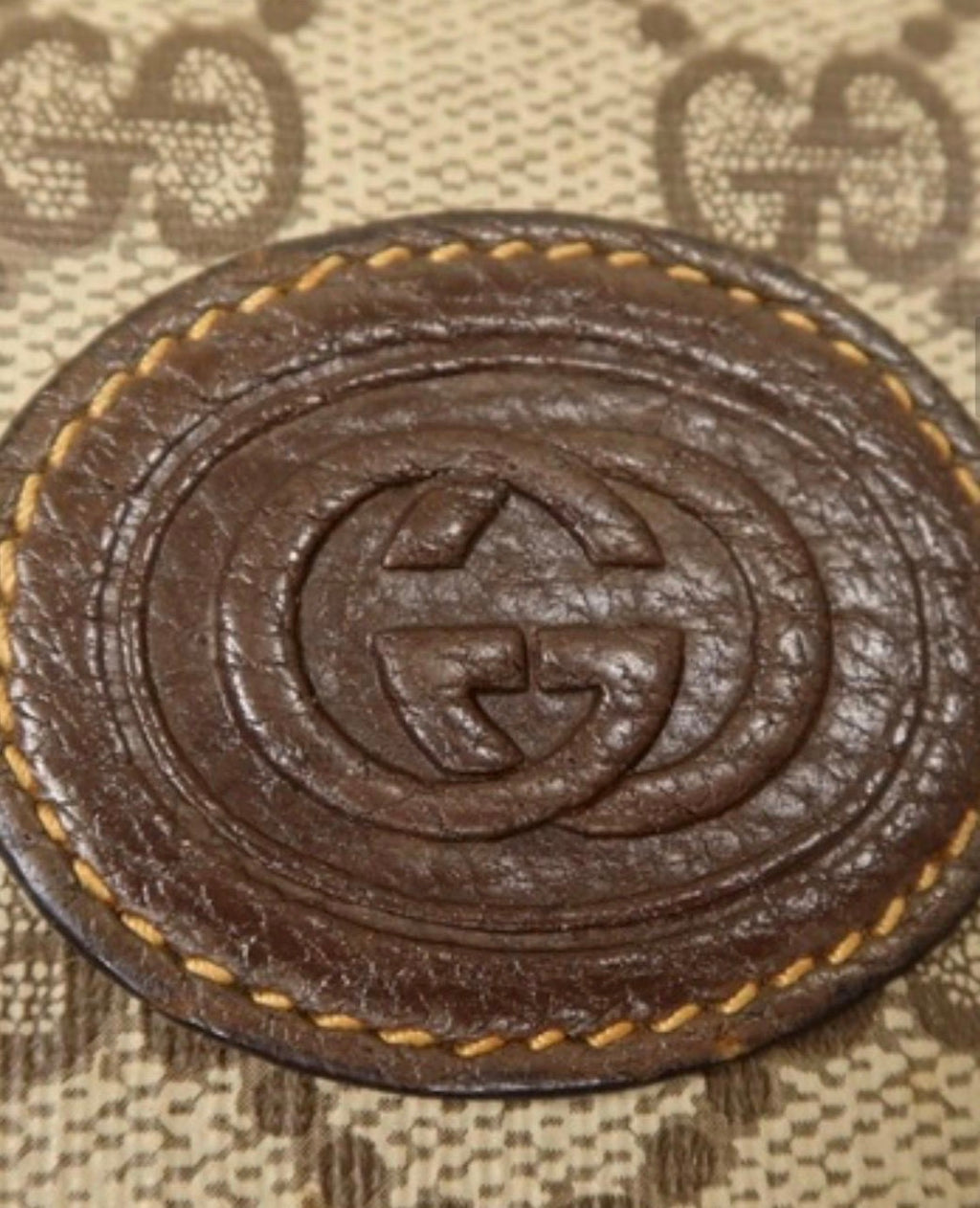 GUCCI Old Gucc GG supreme Calf Leather Shouldee Bag Vintage