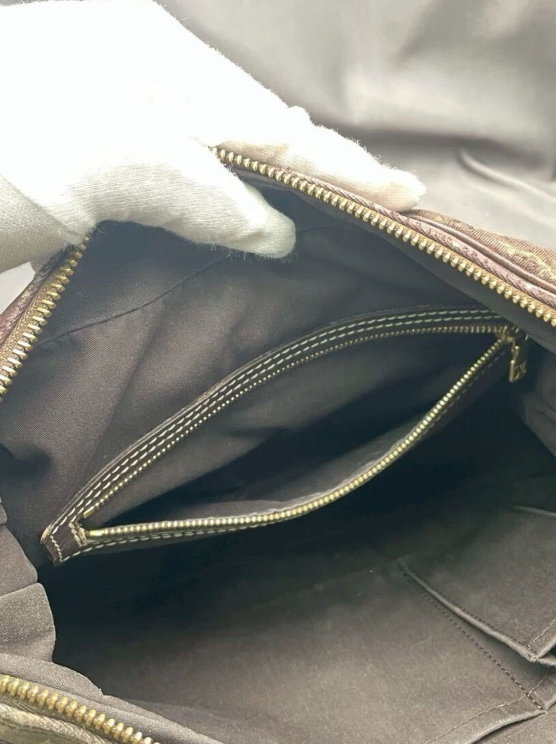 LOUIS VUITTON Mini Lin Boulogne Ebene Shoulder Bag