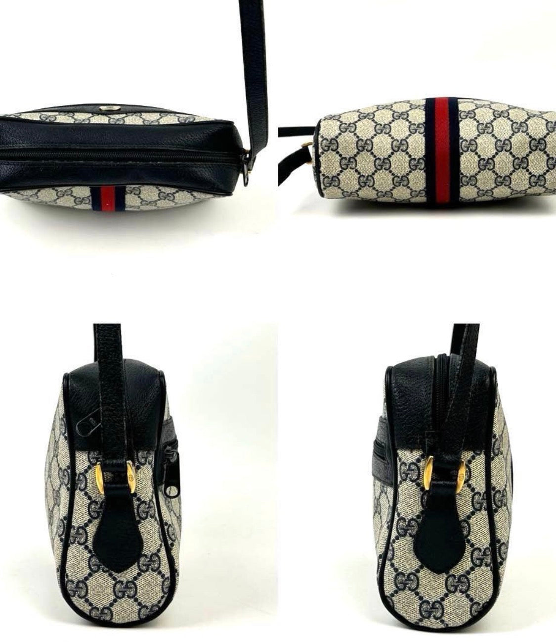 Gucci  GG Supreme Sherry Line Shoulder Bag Navy