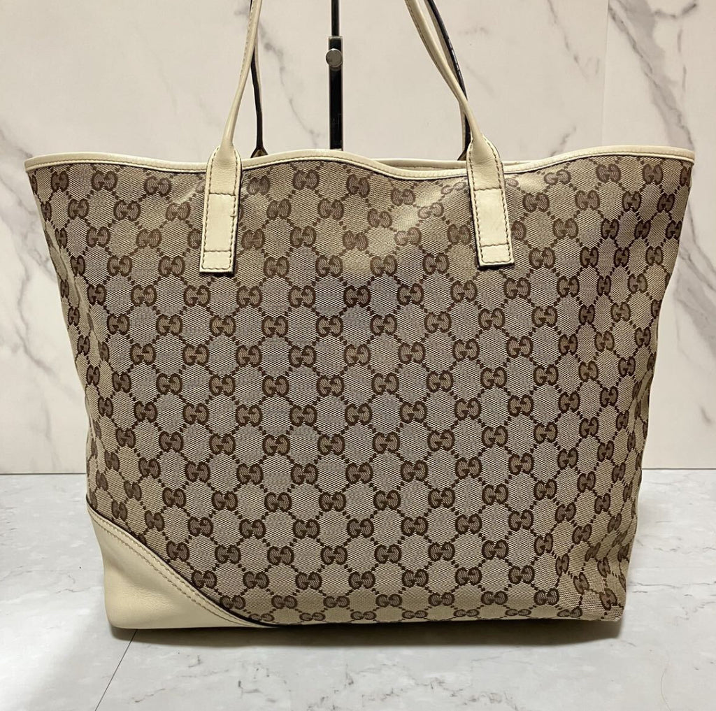 GUCCI Monogram Medium New Britt Tote Off White Bag