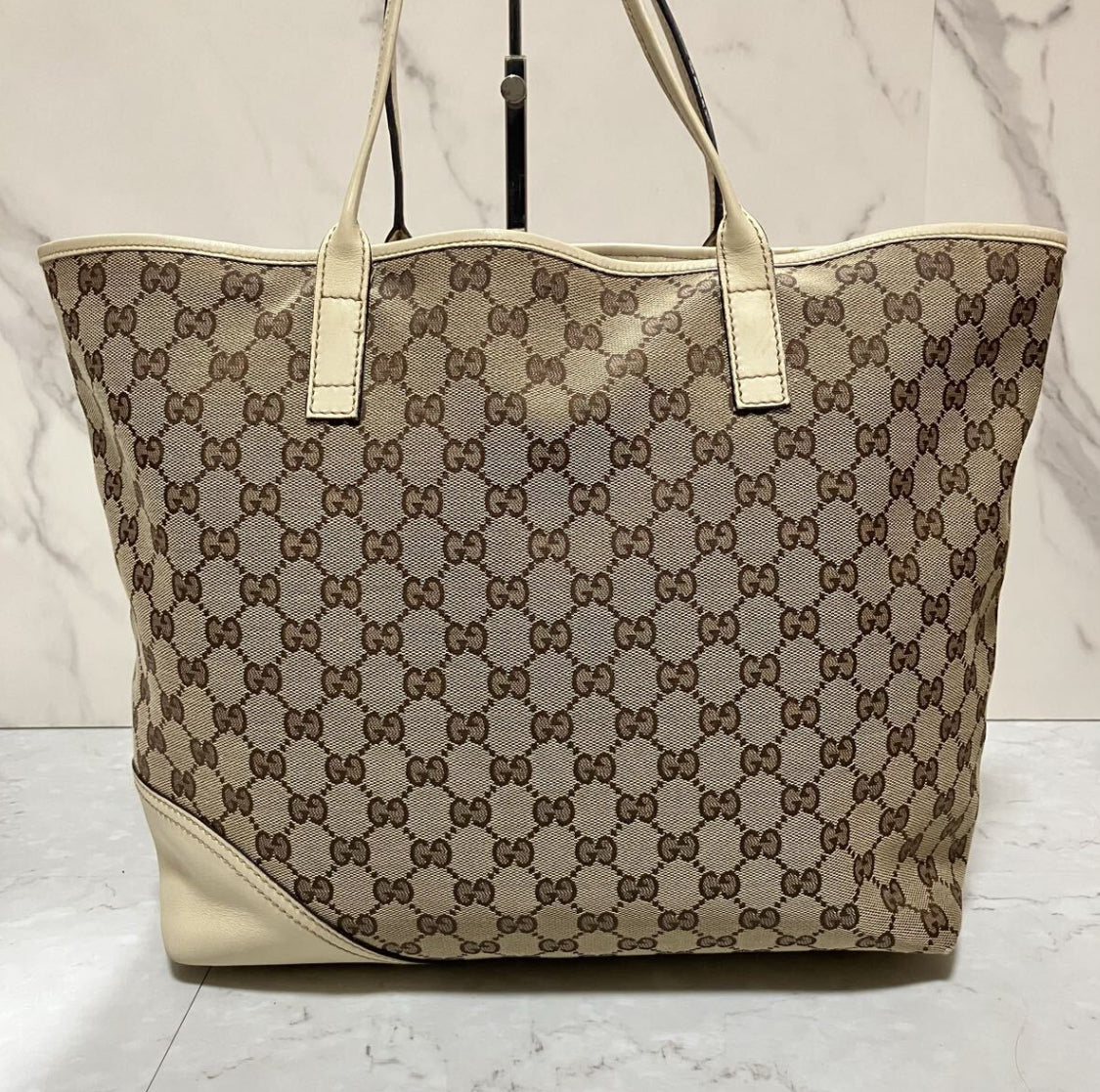 GUCCI Monogram Medium New Britt Tote Off White Bag