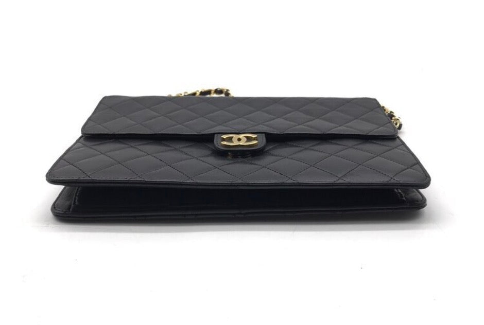 Authentic Chanel Coco Mark Matelassé Lambskin Chain Shoulder Bag, Black Vintage  With Authentication Excellenr Condition