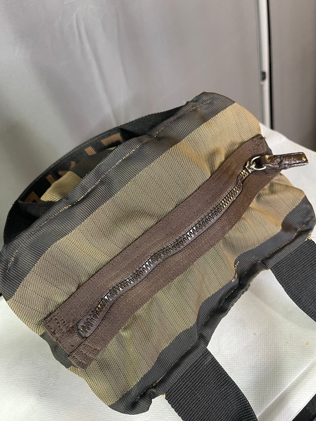 FENDI Vintage Mini Fendi Roma Italy 1925 Pequin Tote Bag