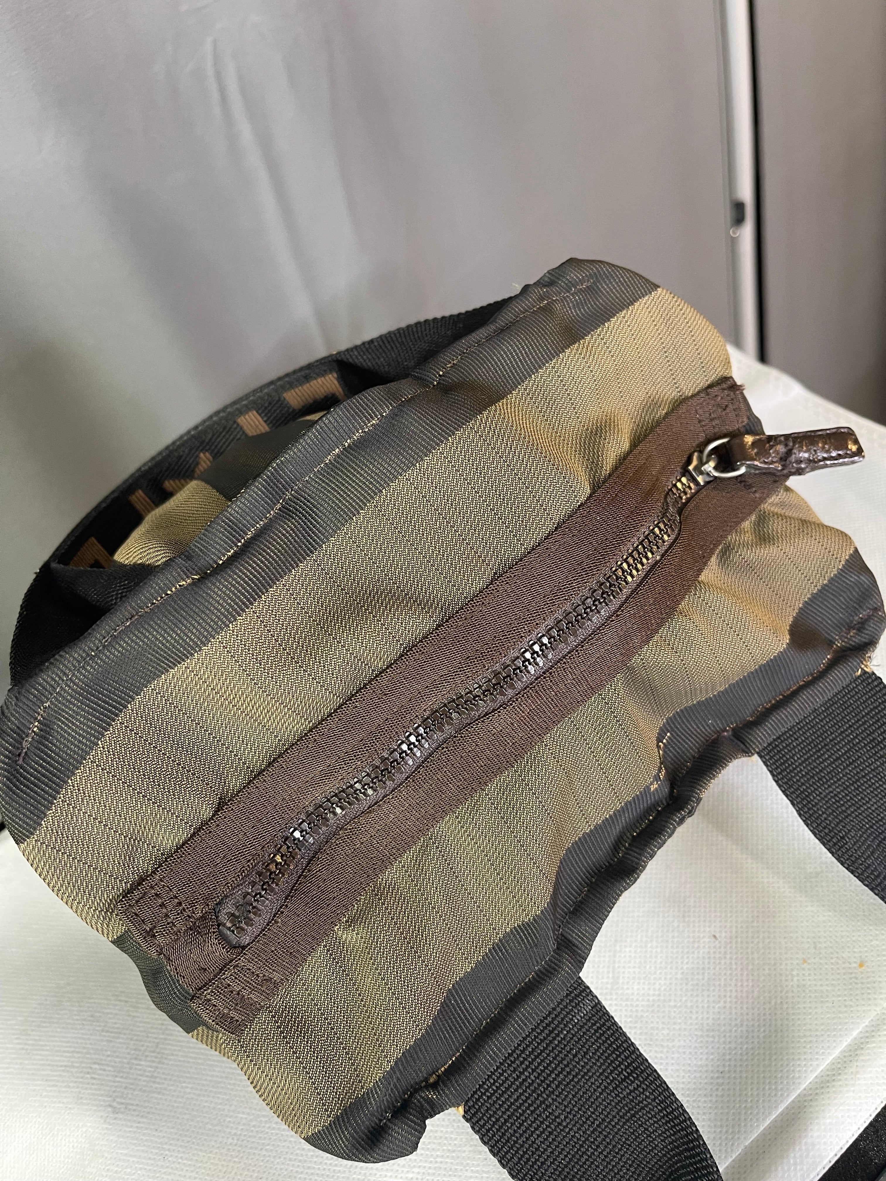 FENDI Vintage Mini Fendi Roma Italy 1925 Pequin Tote Bag
