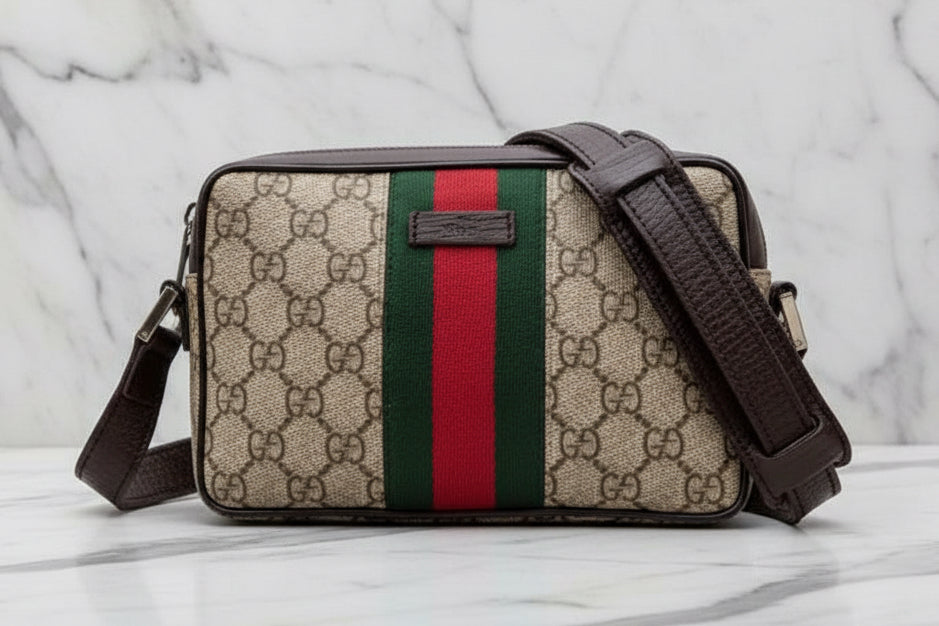 Authentic Gucci GG Supreme Small Ophidia Messenger Bag