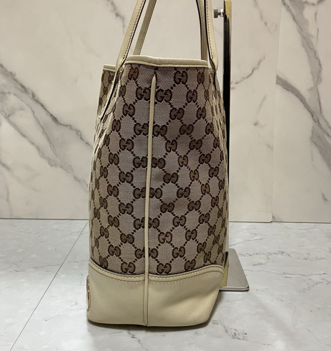 GUCCI Monogram Medium New Britt Tote Off White Bag